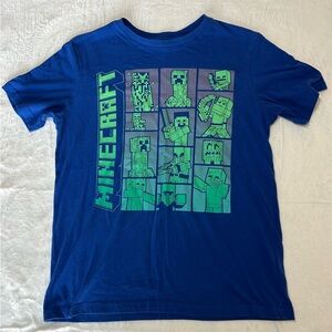 Mojang Studios Officially Licensed Blue Minecraft Graphic T-Shirt, Youth XL